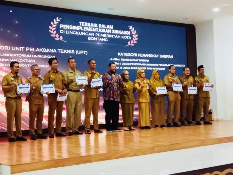 Dorong Budaya Tertib Arsip, DPK Bontang Anugerahkan Penghargaan kepada OPD Berprestasi dalam Pengelolaan Arsip