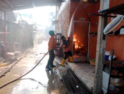 BPBD Bantu Damkartan Jinakan Api saat Terjadi Kebakaran di Rawa Indah