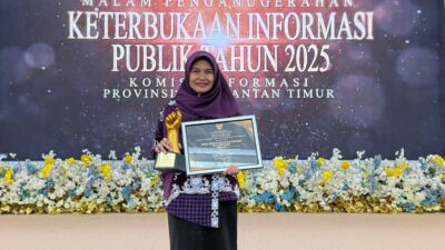 Membanggakan, DPK Bontang Raih Penghargaan Terbaik I Keterbukaan Informasi Publik Tingkat Provinsi Kaltim 2025