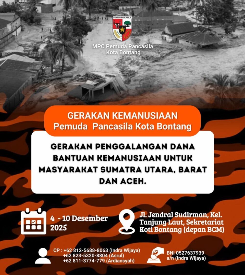 MPC Pemuda Pancasila Buka Donasi untuk Korban Banjir Bandang dan Longsor di Sumatra