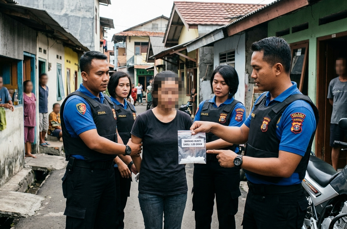 Wanita Muda Diciduk di Permukiman Warga Bontang, Sabu Seberat 1,09 Gram Diamankan Polisi