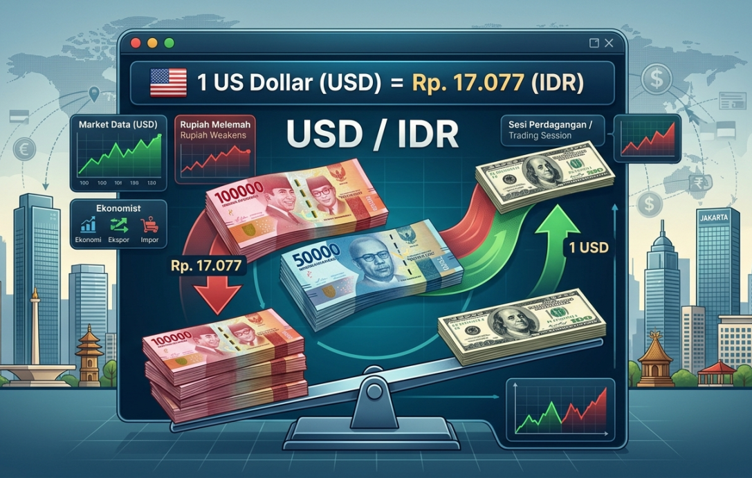 Rupiah Tertekan dari Dua Arah: Gejolak Global dan Defisit APBN Dorong Kurs Tembus Rp17.000 per Dolar AS