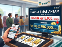 Sepekan Bergejolak, Harga Emas Antam Hari Ini Turun Rp13.000 per Gram