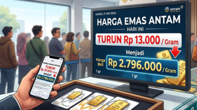Sepekan Bergejolak, Harga Emas Antam Turun Rp13.000 per Gram, Sempat Sentuh Puncak Sebelum Terkoreksi