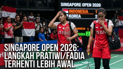 Tiwi/Fadia Tersingkir di Babak Awal Singapore Open 2026, Indonesia Kehabisan Wakil di Ganda Putri