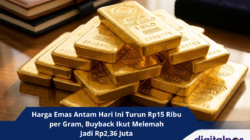 Harga Emas Antam Hari Ini Turun Rp15 Ribu per Gram, Buyback Ikut Melemah Jadi Rp2,36 Juta