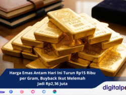 Harga Emas Antam Hari Ini Turun Rp15 Ribu per Gram, Buyback Ikut Melemah Jadi Rp2,36 Juta