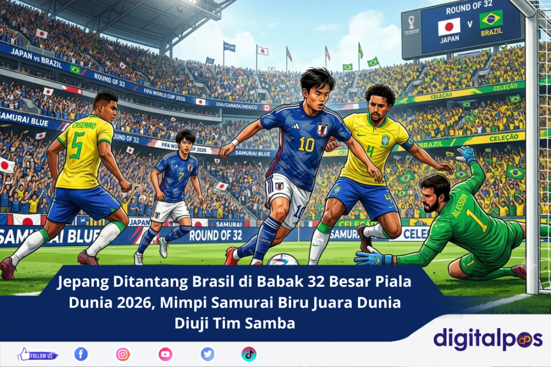 Jepang Ditantang Brasil di Babak 32 Besar Piala Dunia 2026, Mimpi Samurai Biru Juara Dunia Diuji Tim Samba