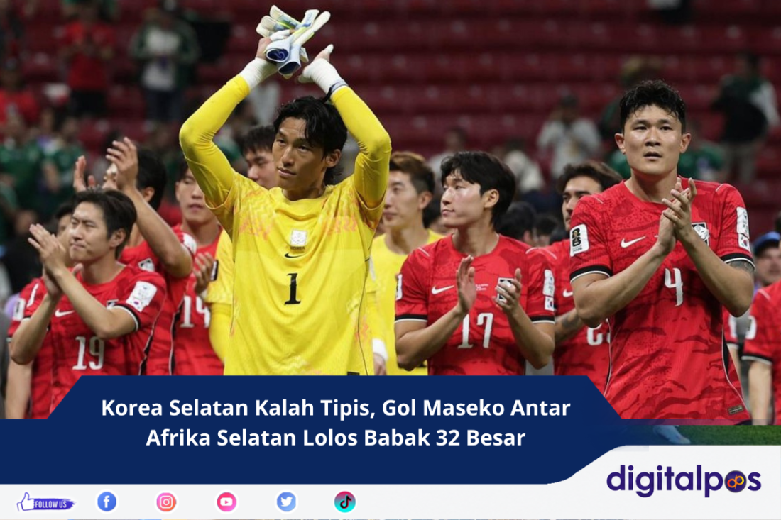 Korea Selatan Kalah Tipis, Gol Maseko Antar Afrika Selatan Lolos Babak 32 Besar