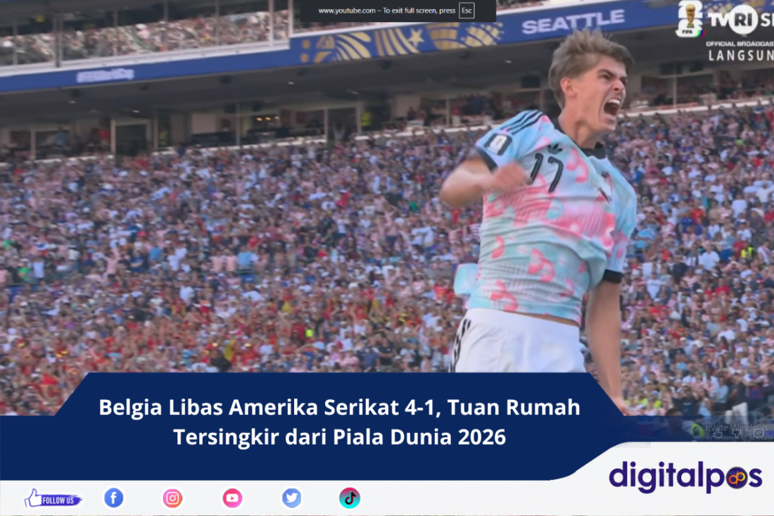 Belgia Libas Amerika Serikat 4-1, Tuan Rumah Tersingkir dari Piala Dunia 2026