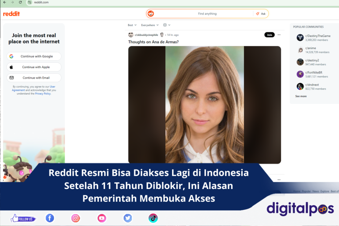 Reddit Resmi Bisa Diakses Lagi di Indonesia Setelah 11 Tahun Diblokir, Ini Alasan Pemerintah Membuka Akses