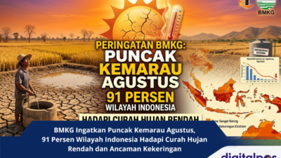 BMKG Ingatkan Puncak Kemarau Agustus, 91 Persen Wilayah Indonesia Hadapi Curah Hujan Rendah dan Ancaman Kekeringan