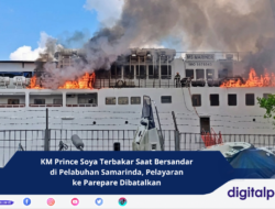 KM Prince Soya Terbakar Saat Bersandar di Pelabuhan Samarinda, Pelayaran ke Parepare Dibatalkan