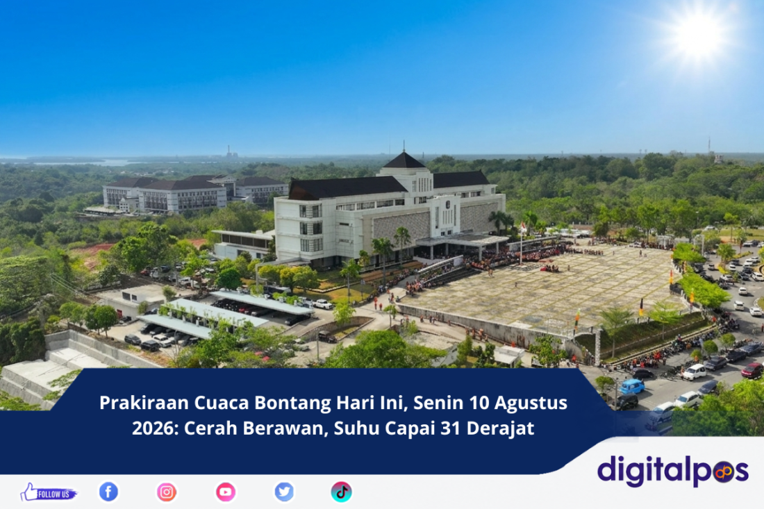 Prakiraan Cuaca Bontang Hari Ini, Senin 10 Agustus 2026 Cerah Berawan, Suhu Capai 31 Derajat