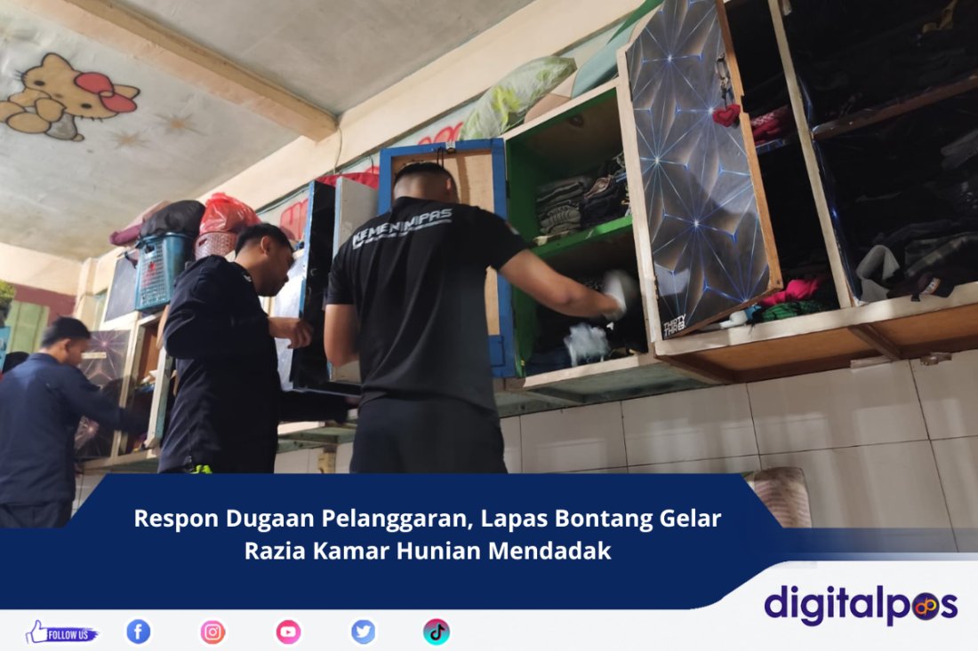 Respon Dugaan Pelanggaran, Lapas Bontang Gelar Razia Kamar Hunian Mendadak
