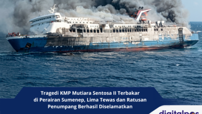 Tragedi KMP Mutiara Sentosa II Terbakar di Perairan Sumenep, Lima Tewas dan Ratusan Penumpang Berhasil Diselamatkan