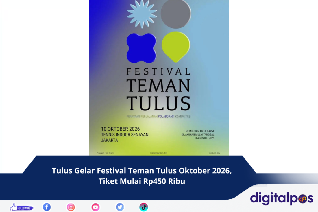 Tulus Gelar Festival Teman Tulus Oktober 2026, Tiket Mulai Rp450 Ribu