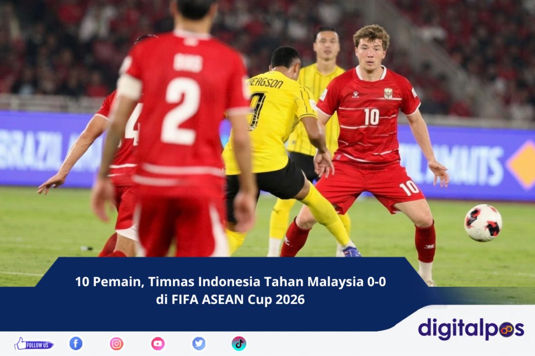 10 Pemain, Timnas Indonesia Tahan Malaysia 0-0 di FIFA ASEAN Cup 2026