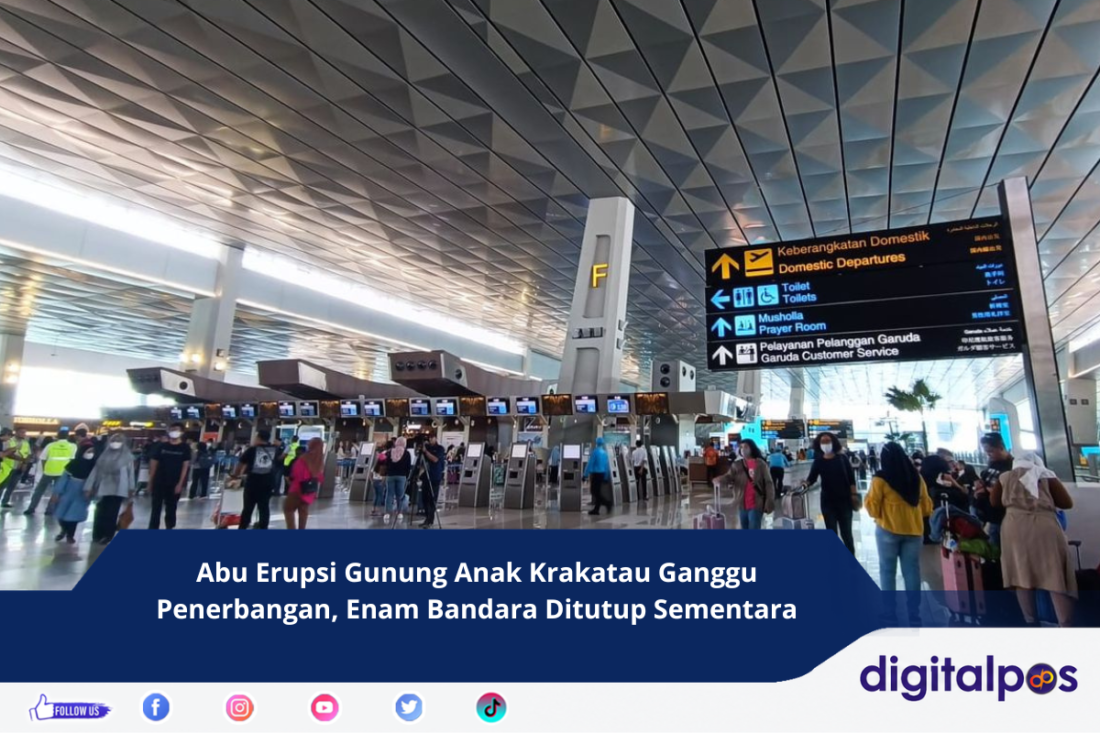 Abu Erupsi Gunung Anak Krakatau Ganggu Penerbangan, Enam Bandara Ditutup Sementara