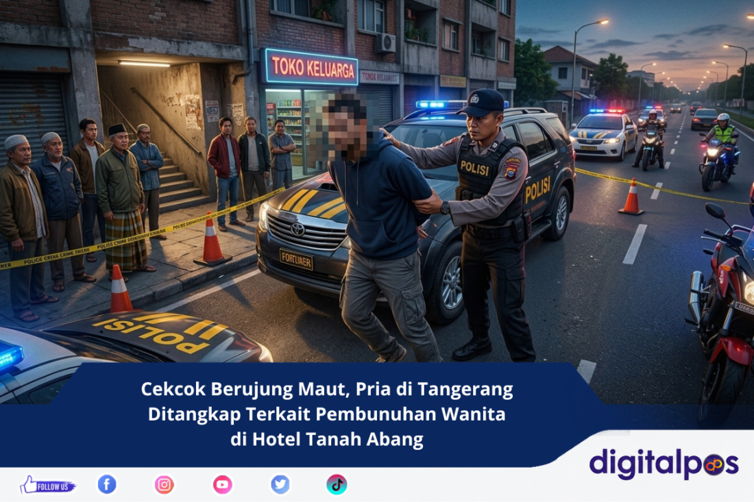 Cekcok Berujung Maut, Pria di Tangerang Ditangkap Terkait Pembunuhan Wanita di Hotel Tanah Abang