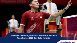 Comeback Dramatis, Indonesia Raih Emas Pertama Asian Games 2026 dari Bulu Tangkis