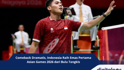Comeback Dramatis, Indonesia Raih Emas Pertama Asian Games 2026 dari Bulu Tangkis