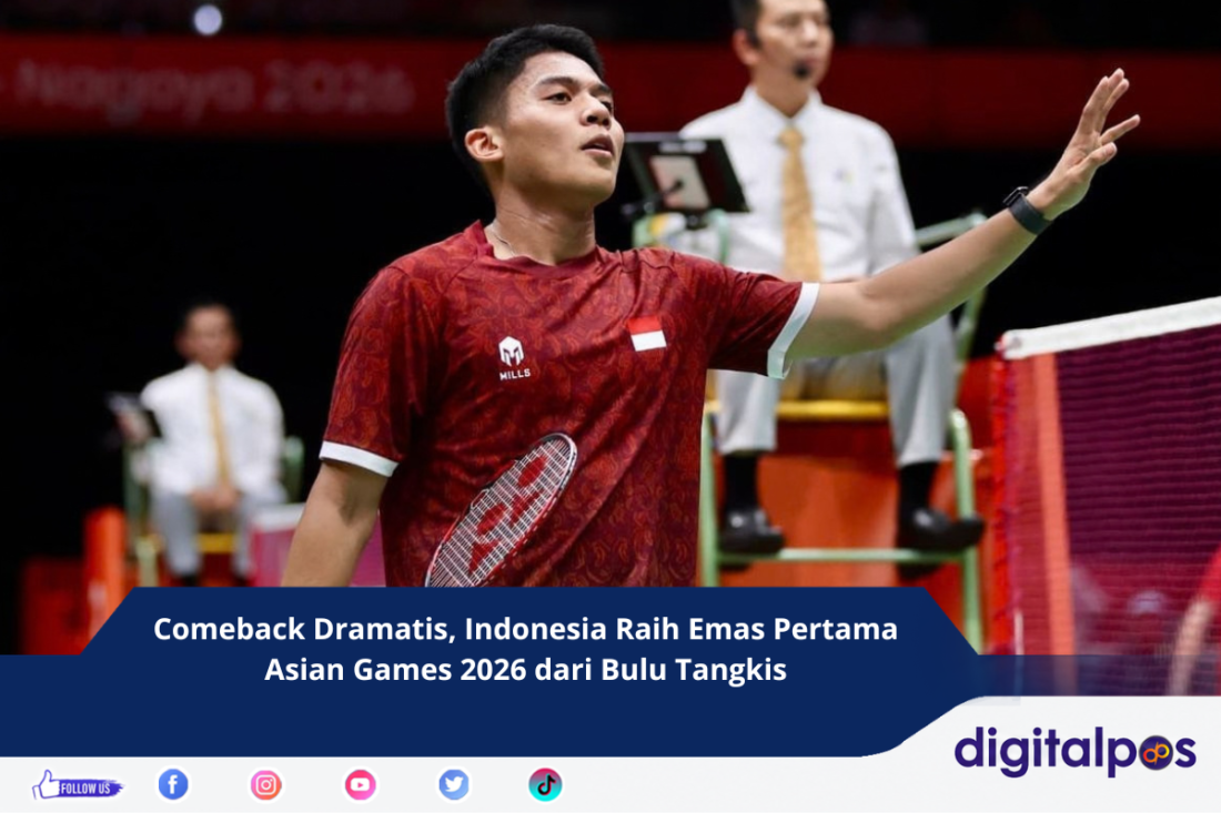 Comeback Dramatis, Indonesia Raih Emas Pertama Asian Games 2026 dari Bulu Tangkis
