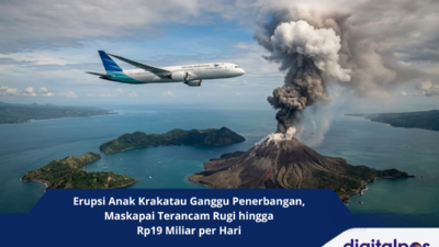 Erupsi Anak Krakatau Ganggu Penerbangan, Maskapai Terancam Rugi hingga Rp19 Miliar per Hari