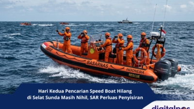 Hari Kedua Pencarian Speed Boat Hilang di Selat Sunda Masih Nihil, SAR Perluas Penyisiran