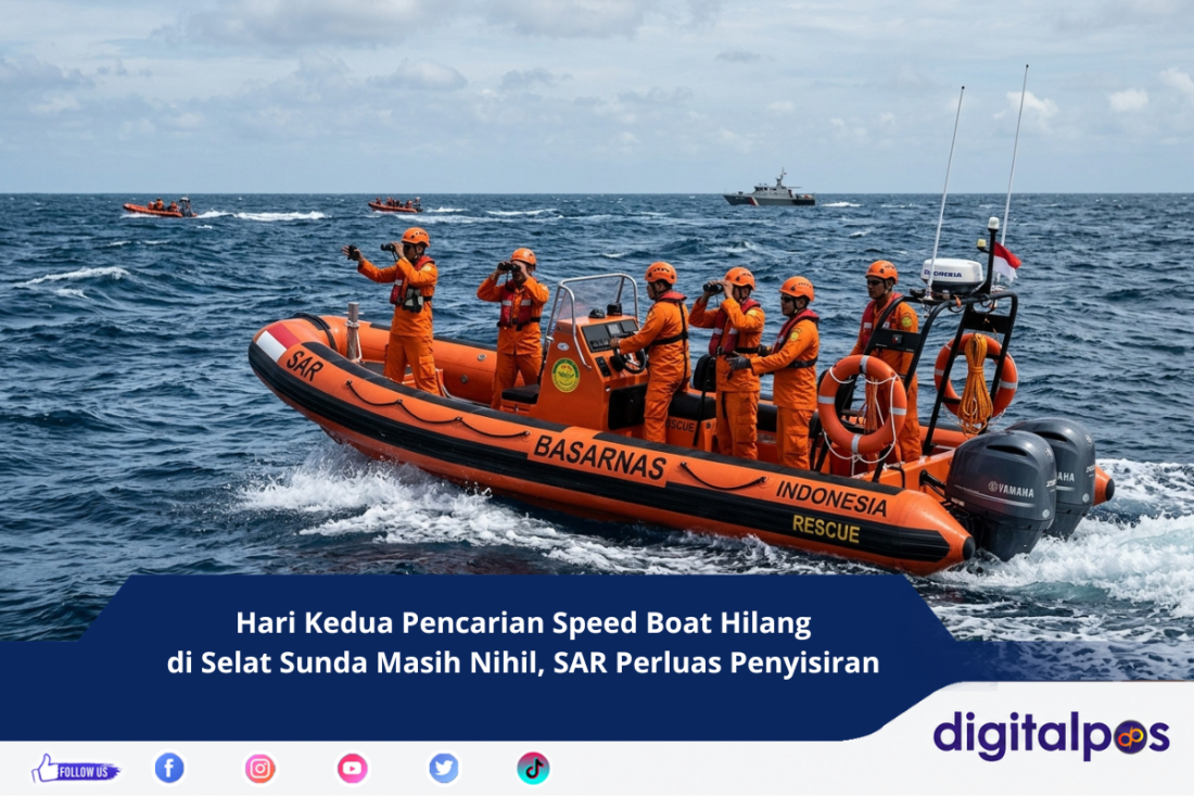 Hari Kedua Pencarian Speed Boat Hilang di Selat Sunda Masih Nihil, SAR Perluas Penyisiran