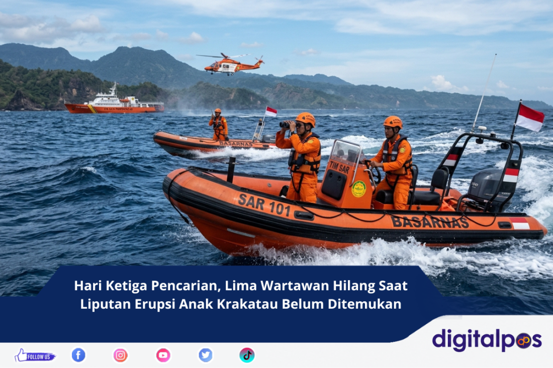 Hari Ketiga Pencarian, Lima Wartawan Hilang Saat Liputan Erupsi Anak Krakatau Belum Ditemukan