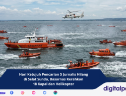 Hari Ketujuh Pencarian 5 Jurnalis Hilang di Selat Sunda, Basarnas Kerahkan 18 Kapal dan Helikopter
