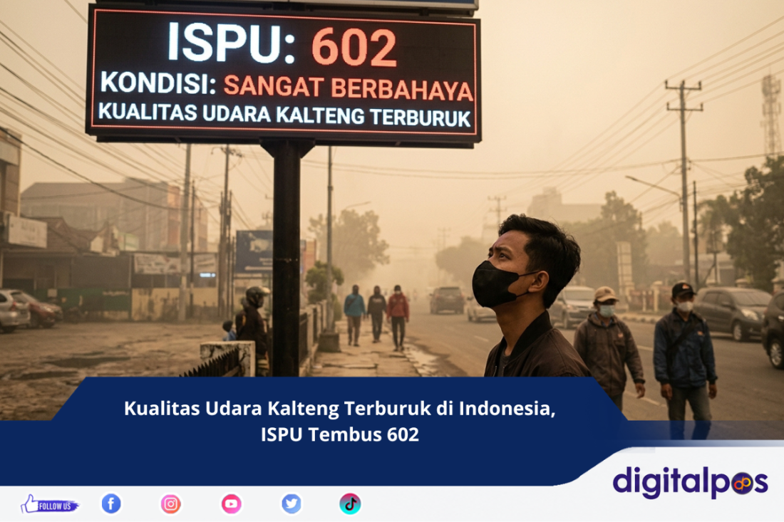 Kualitas Udara Kalteng Terburuk di Indonesia, ISPU Tembus 602