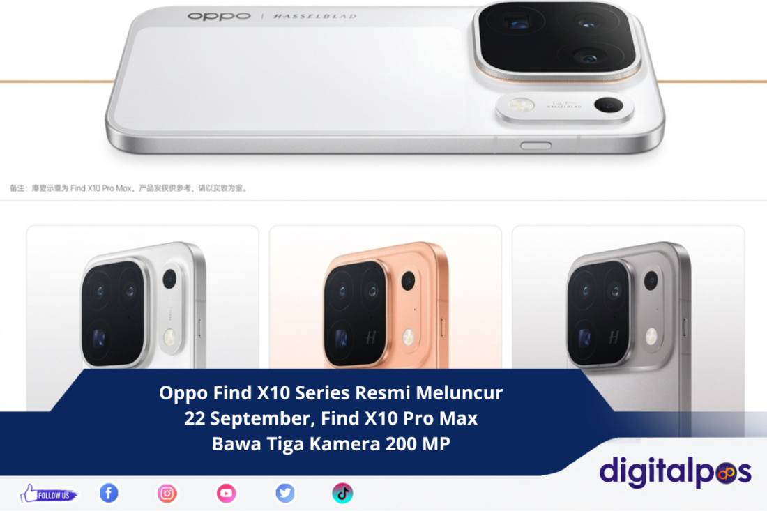 Oppo Find X10 Series Resmi Meluncur 22 September, Find X10 Pro Max Bawa Tiga Kamera 200 MP