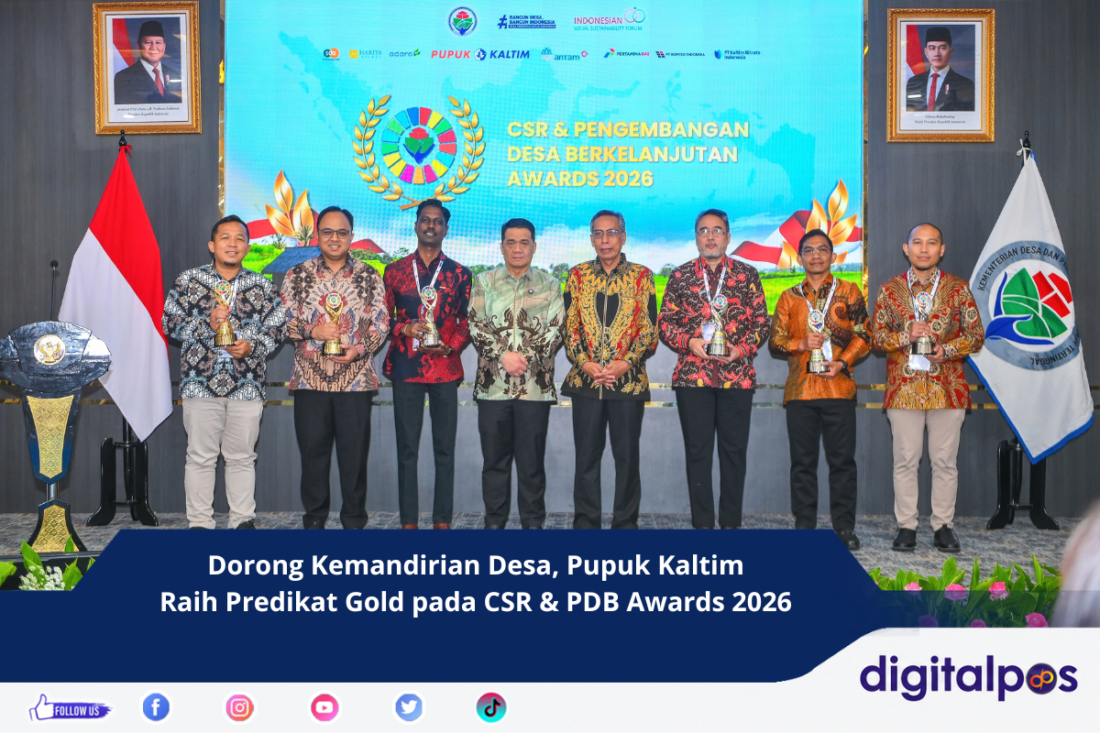 Dorong Kemandirian Desa, Pupuk Kaltim Raih Predikat Gold pada CSR & PDB Awards 2026