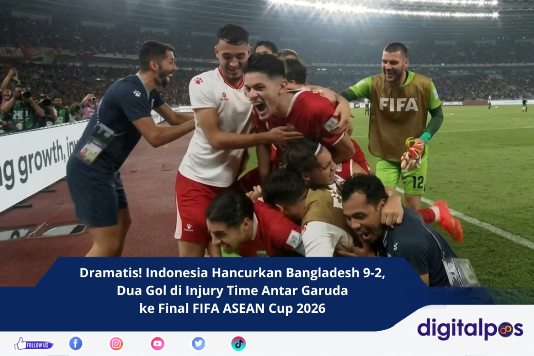 Dramatis! Indonesia Hancurkan Bangladesh 9-2, Dua Gol di Injury Time Antar Garuda ke Final FIFA ASEAN Cup 2026