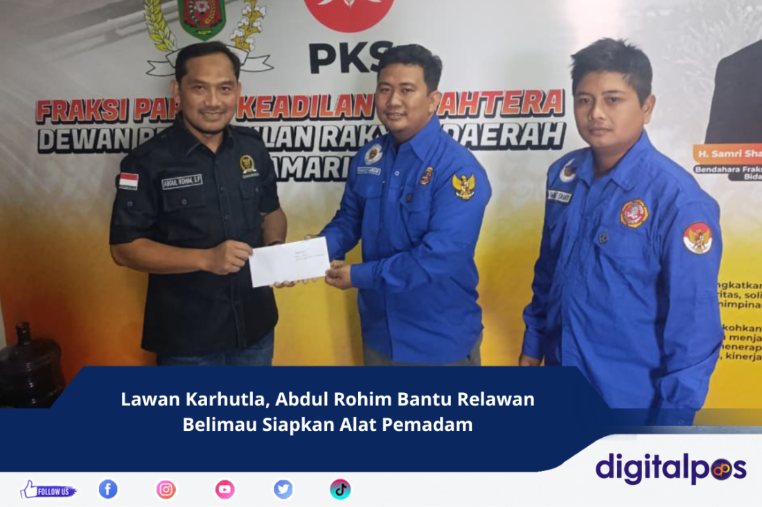 Lawan Karhutla, Abdul Rohim Bantu Relawan Belimau Siapkan Alat Pemadam