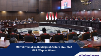 MK Tak Temukan Bukti Ijazah Setara atau SMA Milik Wapres Gibran